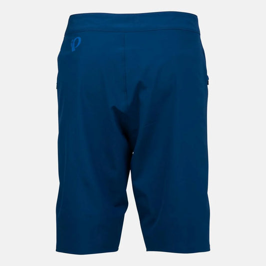 Blue athletic shorts on a white background