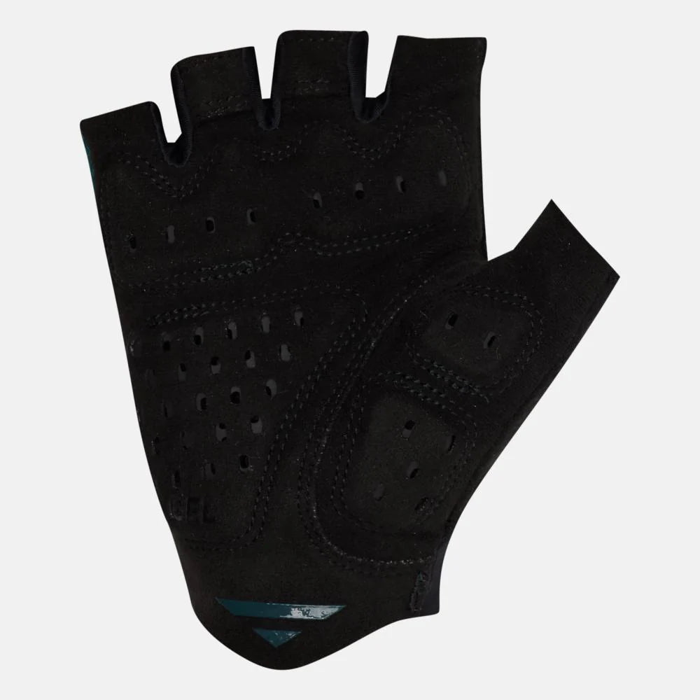 Black cycling glove on a white background