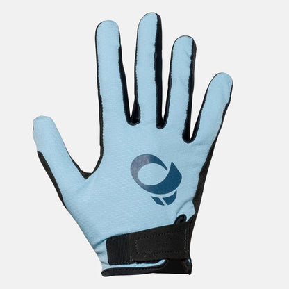 Light blue glove with black accents on a white background