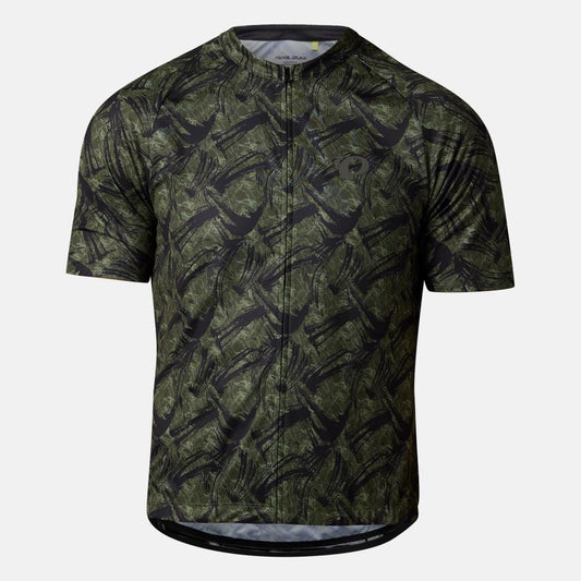 Green camouflage patterned shirt on a white background