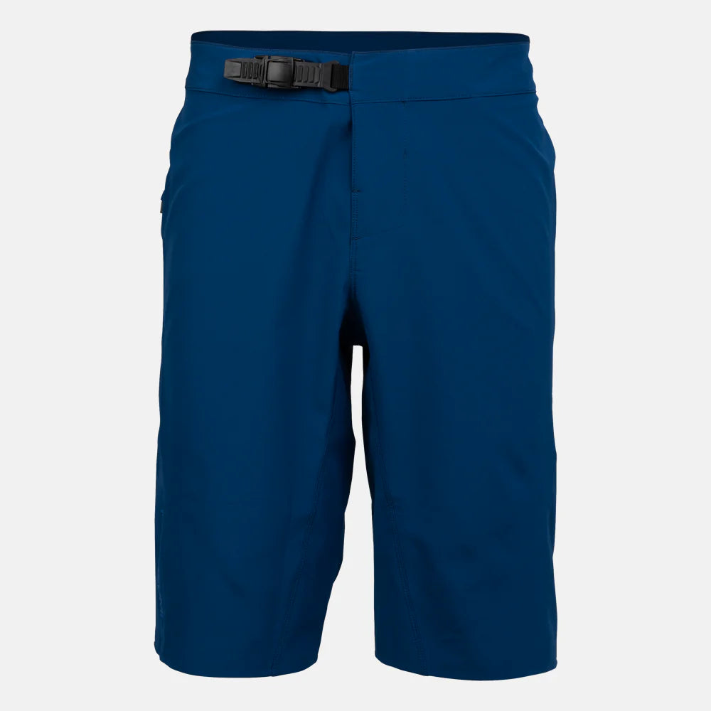 Blue shorts with a belt on a white background