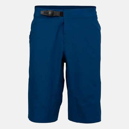 Blue shorts with a belt on a white background