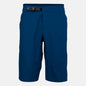 Blue shorts with a belt on a white background