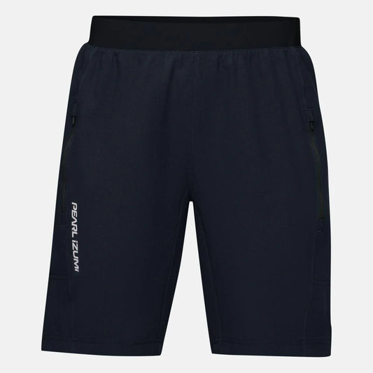 Black shorts with Pearl Izumi logo on a white background