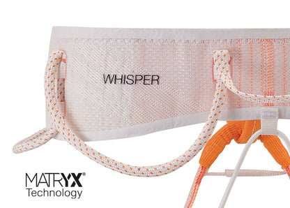 Product with 'WHISPER' branding and 'MATRYX Technology' text on a white background