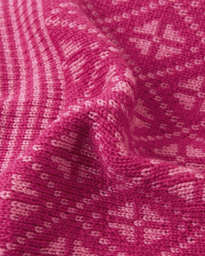 Close-up of pink fabric with a subtle pattern