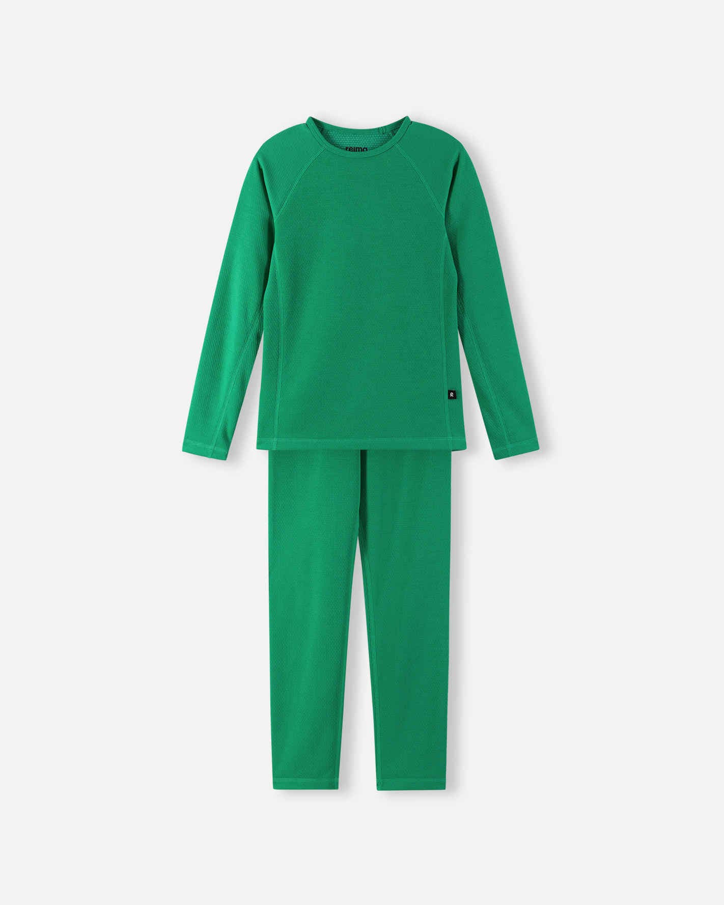 Green pajama set on a white background