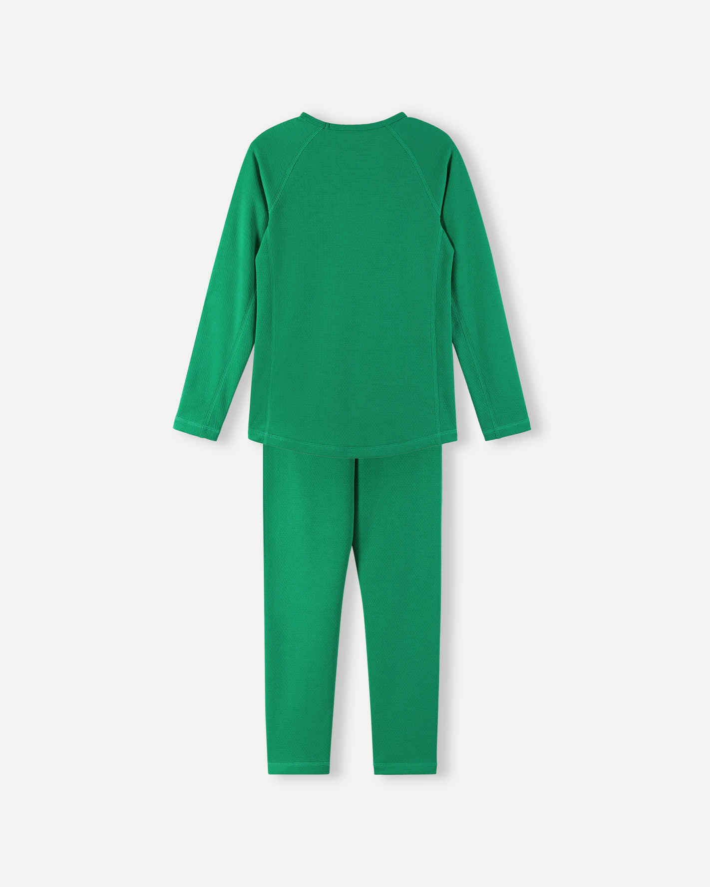 Green pajama set on a white background
