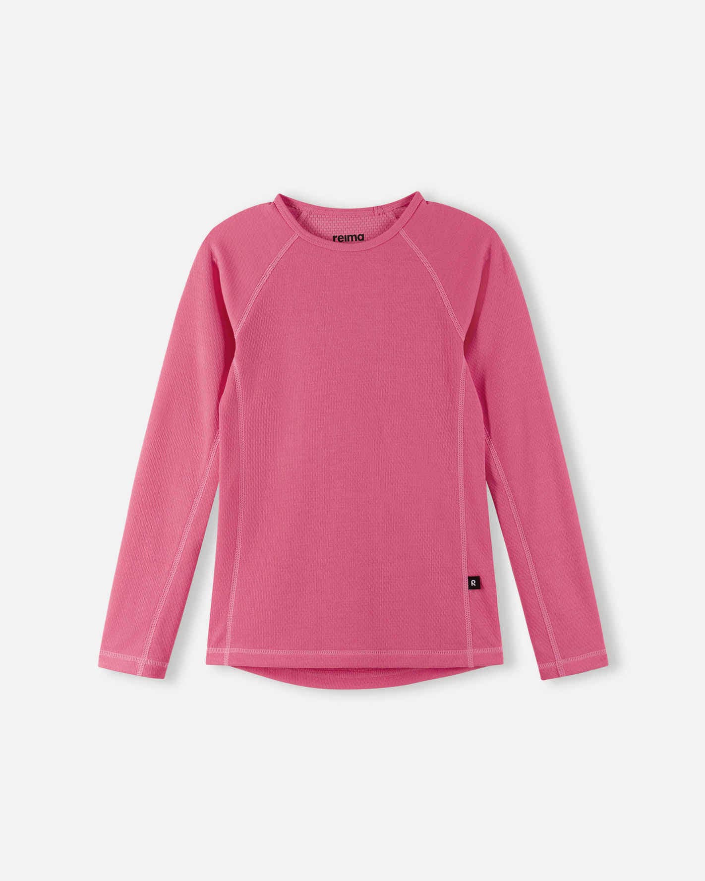 Pink long-sleeve shirt on a light gray background