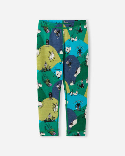 Colorful children's leggings with animal pattern on a white background
