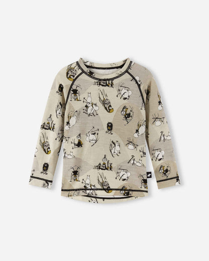 Long-sleeve shirt with a pattern on a white background