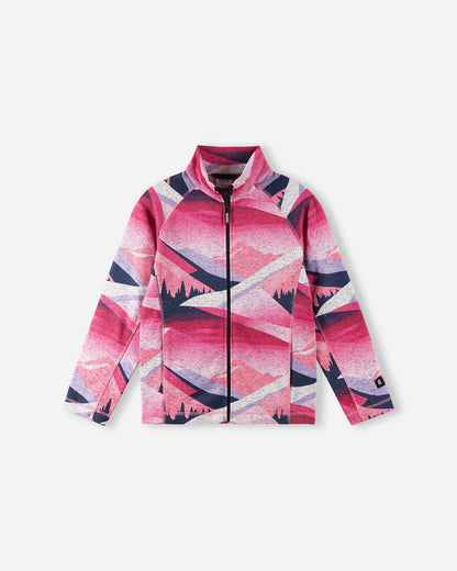 Pink and purple patterned jacket on a white background