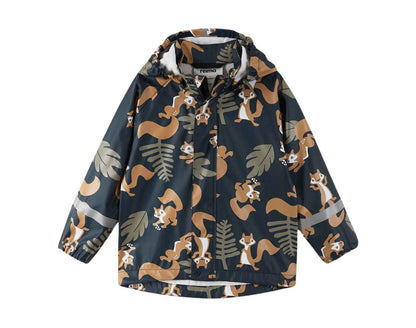 Children's jacket with squirrel pattern on a white background
