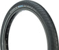 Close-up of a Schwalbe bicycle tire with tread pattern and branding on a white background