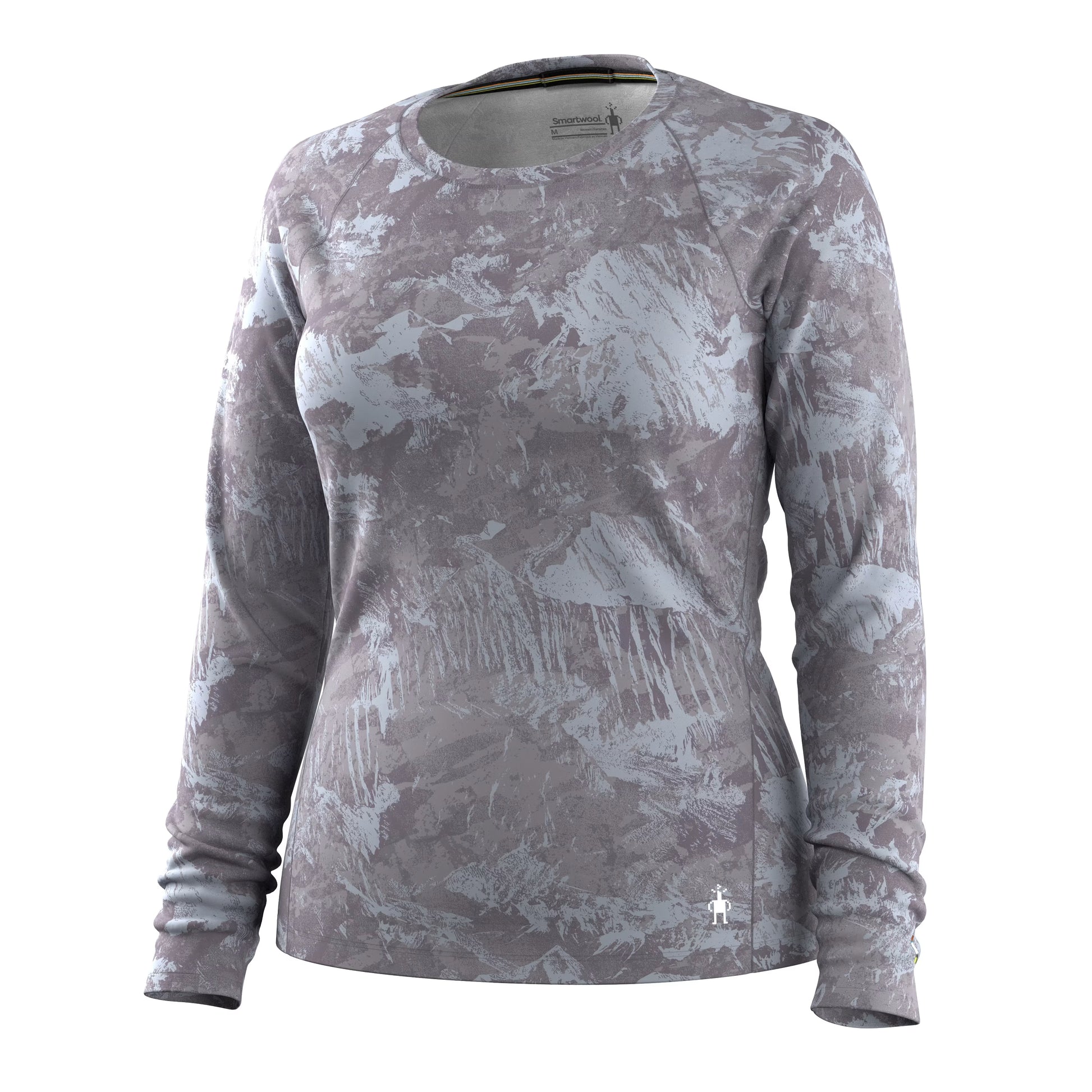 Long-sleeve shirt with camouflage pattern on a white background