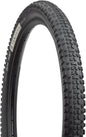 Bicycle tire with tread pattern on a white background