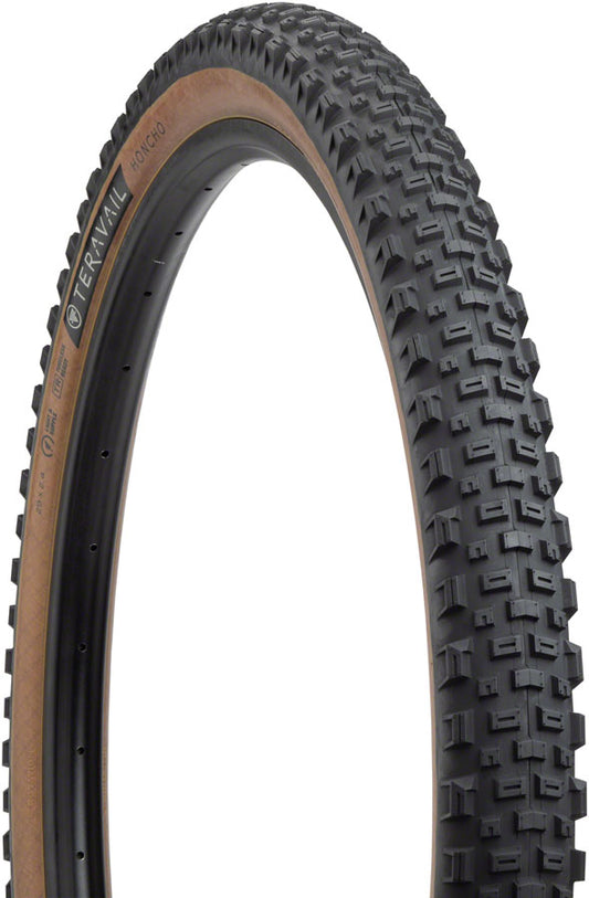 Bicycle tire with tread pattern on a white background
