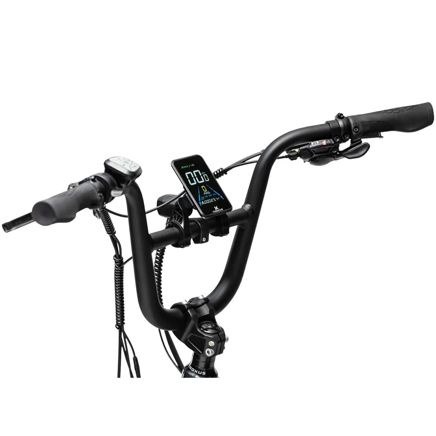 Handlebars and screen of Troxus Bike