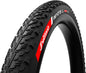 Close-up of a bicycle tire with Vittoria branding on a white background