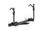 Black bike rack on a white background