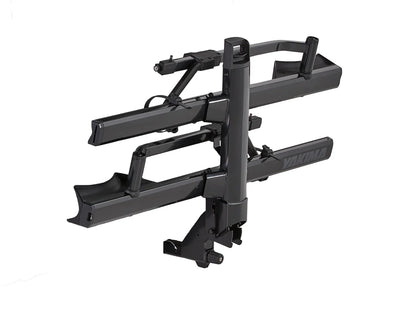 Black vehicle hitch receiver on a white background
