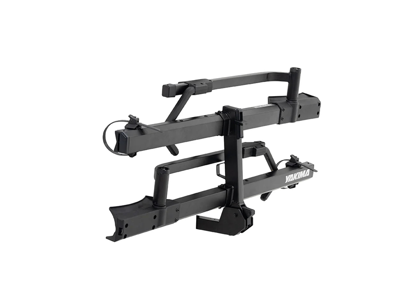 Black vehicle hitch receiver on a white background