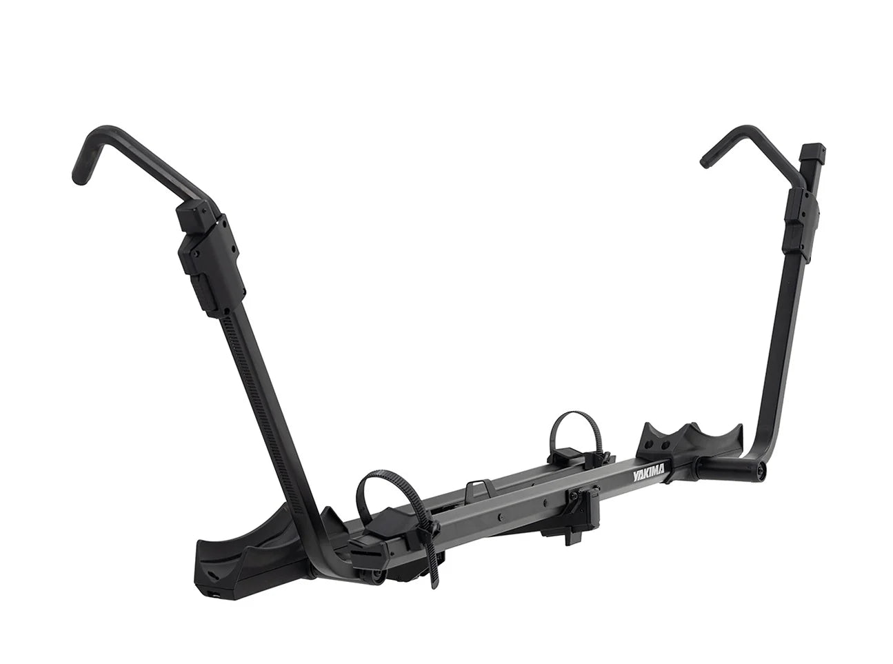 Black bike rack on a white background