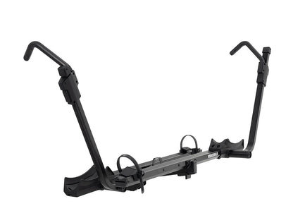 Black bike rack on a white background