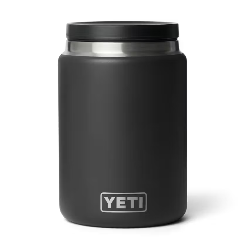 Black YETI insulated mug on a white background