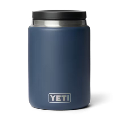 Blue YETI mug with a black lid on a white background