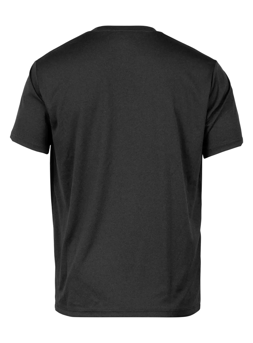 Black t-shirt on a white background