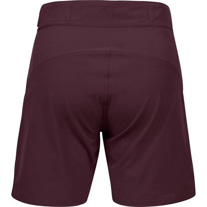 Maroon shorts shown from the back on a white background
