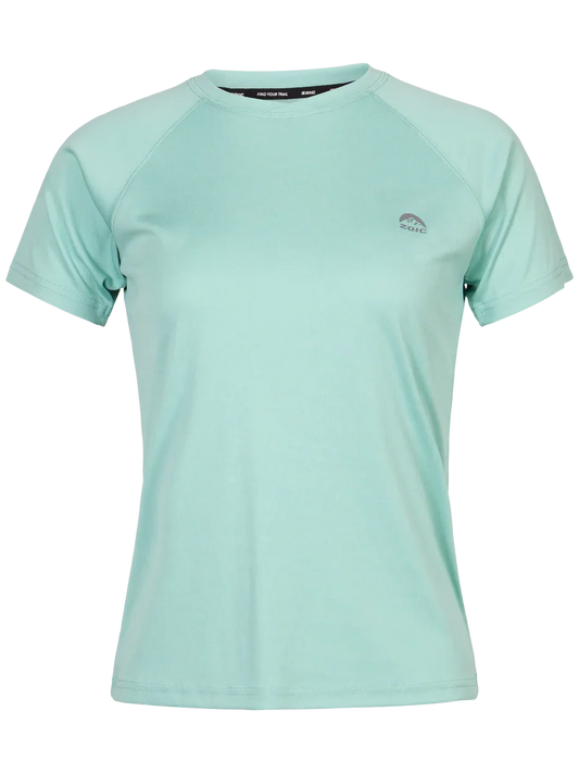 Light blue t-shirt with a logo on a white background
