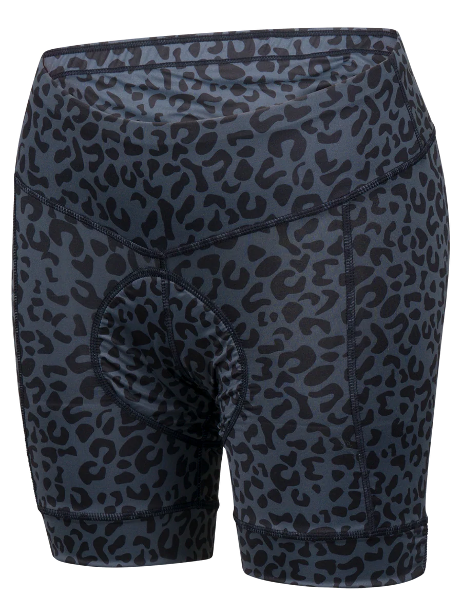 Leopard print shorts on a white background