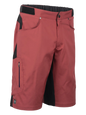 Red shorts with black accents on a white background