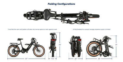 Troxus Folding e-Bike Diagram