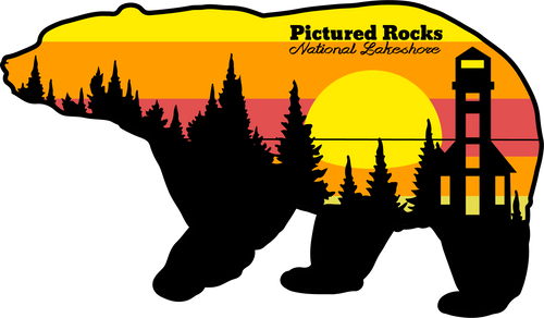 Pictured Rocks Sunrise Bear Sticker