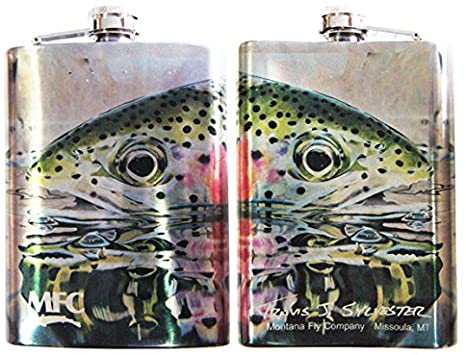 MFC Stainless Steel Hip Flask Sylvesters Rainbow Reflection